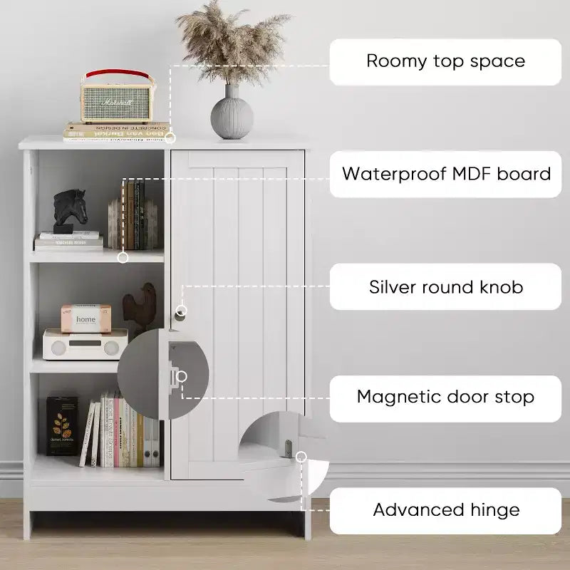 GDFStudio Azir Meuble de Rangement sur Pied style Ferme de 23,62 po avec Porte et Étagères Réglables