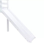 MAYEERTY Letto a soppalco basso singolo con scivolo, scaletta, spondine di sicurezza, colore bianco