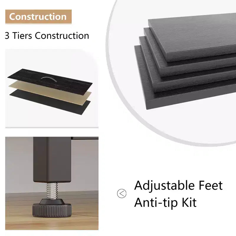 Cassettiera con 10 Cassetti in Tessuto, Mobile TV per Televisori da 50 Pollici, Tavolino Porta TV con Contenitore, Mobili per Soggiorno