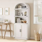 Libreria a 5 Ripiani Scaffale ad Arco 182 cm di Altezza Libreria Stile Fattoria Espositore Portaoggetti Scaffali in Legno per Ufficio Domestico, Soggiorno