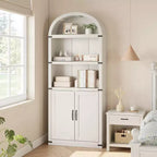 Libreria a 5 Ripiani Scaffale ad Arco 182 cm di Altezza Libreria Stile Fattoria Espositore Portaoggetti Scaffali in Legno per Ufficio Domestico, Soggiorno