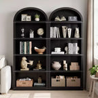 Libreria a 5 Ripiani Scaffale ad Arco 182 cm di Altezza Libreria Stile Fattoria Espositore Portaoggetti Scaffali in Legno per Ufficio Domestico, Soggiorno