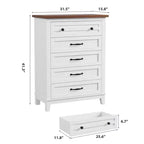 Comò verticale autoportante da 41,3" con cassetti e contenitore, cassettiera in legno per soggiorno, camera da letto, ingresso, camera da letto
