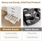 Comò verticale autoportante da 41,3" con cassetti e contenitore, cassettiera in legno per soggiorno, camera da letto, ingresso, camera da letto