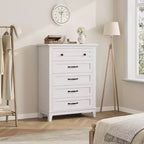 Comò verticale autoportante da 41,3" con cassetti e contenitore, cassettiera in legno per soggiorno, camera da letto, ingresso, camera da letto