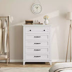 Comò verticale autoportante da 41,3" con cassetti e contenitore, cassettiera in legno per soggiorno, camera da letto, ingresso, camera da letto