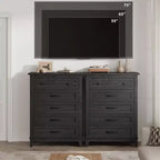 Comò verticale autoportante da 41,3" con cassetti e contenitore, cassettiera in legno per soggiorno, camera da letto, ingresso, camera da letto