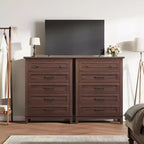 Comò verticale autoportante da 41,3" con cassetti e contenitore, cassettiera in legno per soggiorno, camera da letto, ingresso, camera da letto