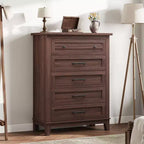 Comò verticale autoportante da 41,3" con cassetti e contenitore, cassettiera in legno per soggiorno, camera da letto, ingresso, camera da letto
