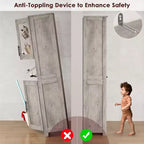 Mobiletto da Bagno Alto DobleePy, Mobile Contenitore da Cucina Autoportante con Ante e Ripiani Regolabili, 60 x 30 x 170 cm