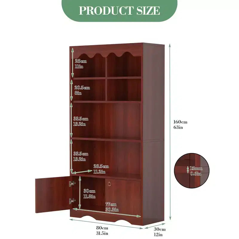 GustoWave Libreria a 5 Ripiani, Grande Scaffale da Terra Alto 160 cm, Scaffale Portaoggetti per Giocattoli, Scaffale Contenitore