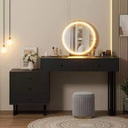 Toeletta con Specchio e Luci, Mobile Trucco con 5 Cassetti, Organizzatore Moderno per Trucchi con 3 Luci Colorate