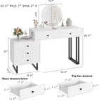 Toeletta con Specchio e Luci, Mobile Trucco con 5 Cassetti, Organizzatore Moderno per Trucchi con 3 Luci Colorate