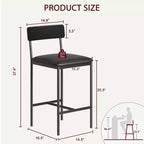 Lot de 2/4 tabourets de bar, tabourets de bar de cuisine avec repose-pieds, tabourets de comptoir rembourrés en PU, chaises de bar avec dossier pour îlot de cuisine