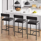 Lot de 2/4 tabourets de bar, tabourets de bar de cuisine avec repose-pieds, tabourets de comptoir rembourrés en PU, chaises de bar avec dossier pour îlot de cuisine