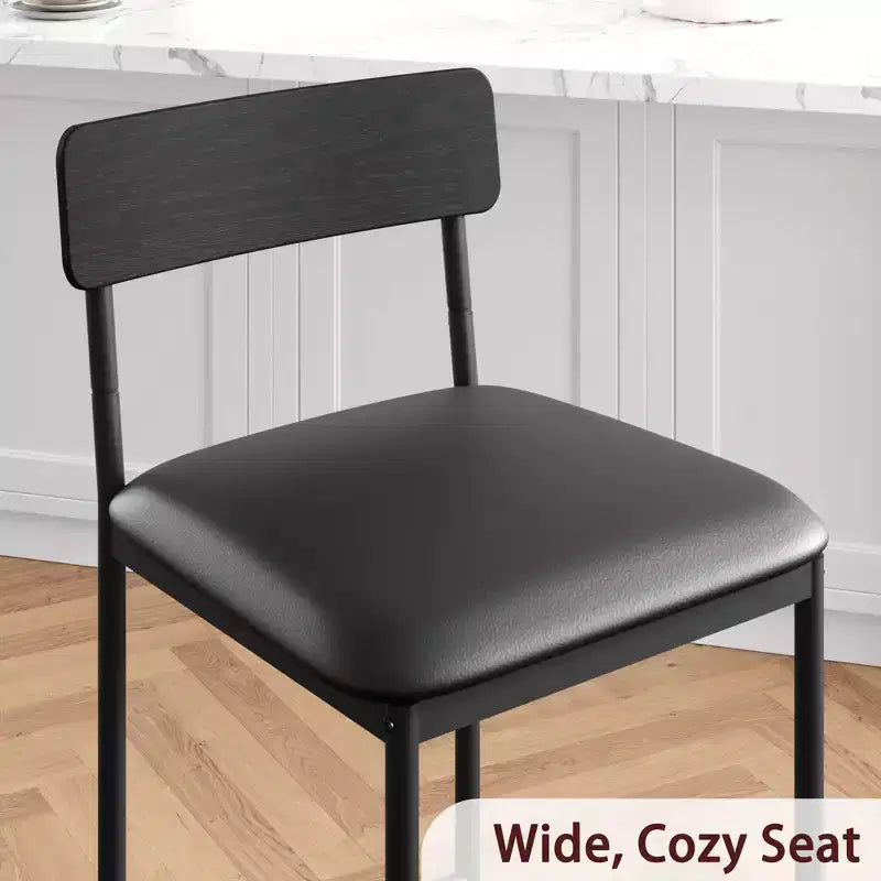 Lot de 2/4 tabourets de bar, tabourets de bar de cuisine avec repose-pieds, tabourets de comptoir rembourrés en PU, chaises de bar avec dossier pour îlot de cuisine