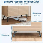Mobile Contenitore Scanalato, Credenza a Buffet con Ante e Ripiani Regolabili per Cucina, Ingresso