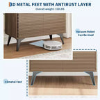Mobile Contenitore Scanalato, Credenza a Buffet con Ante e Ripiani Regolabili per Cucina, Ingresso