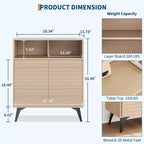 Mobile Contenitore Scanalato, Credenza a Buffet con Ante e Ripiani Regolabili per Cucina, Ingresso