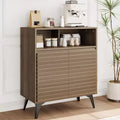 Fluted Storage Cabinet, Sideboard Buffet Cabinet with Storage & Adjustable Shelves for Kitchen, Entryway