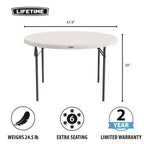 Tavolo rotondo Lifetime 48 impilabile, bianco (81111)