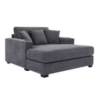 Merax Moderna Chaise Longue in ciniglia con stazione di ricarica, portabicchieri e cuscini lavabili