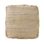 HomeRoots Pouf/Ottomano cubo geometrico in misto juta naturale 18