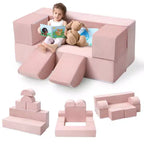 Divano da gioco modulare per bambini a 6 pezzi, divano in schiuma convertibile per bambini con fodera rimovibile per camera da letto e sala giochi