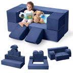 Divano da gioco modulare per bambini a 6 pezzi, divano in schiuma convertibile per bambini con fodera rimovibile per camera da letto e sala giochi