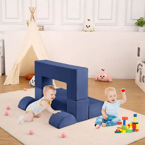 6-Piece Modular Kids Play Couch, Convertible Toddler Foam Sofa with Removable Cover for Bedroom & Playroom