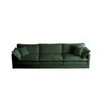 Set Divano 3 Pezzi Salotto Divano Poltrona Divanetto e Divano Tre Posti Ciniglia Verde