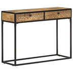 vidaXL Tavolo Consolle 100x35x75 cm in Legno Massello di Mango