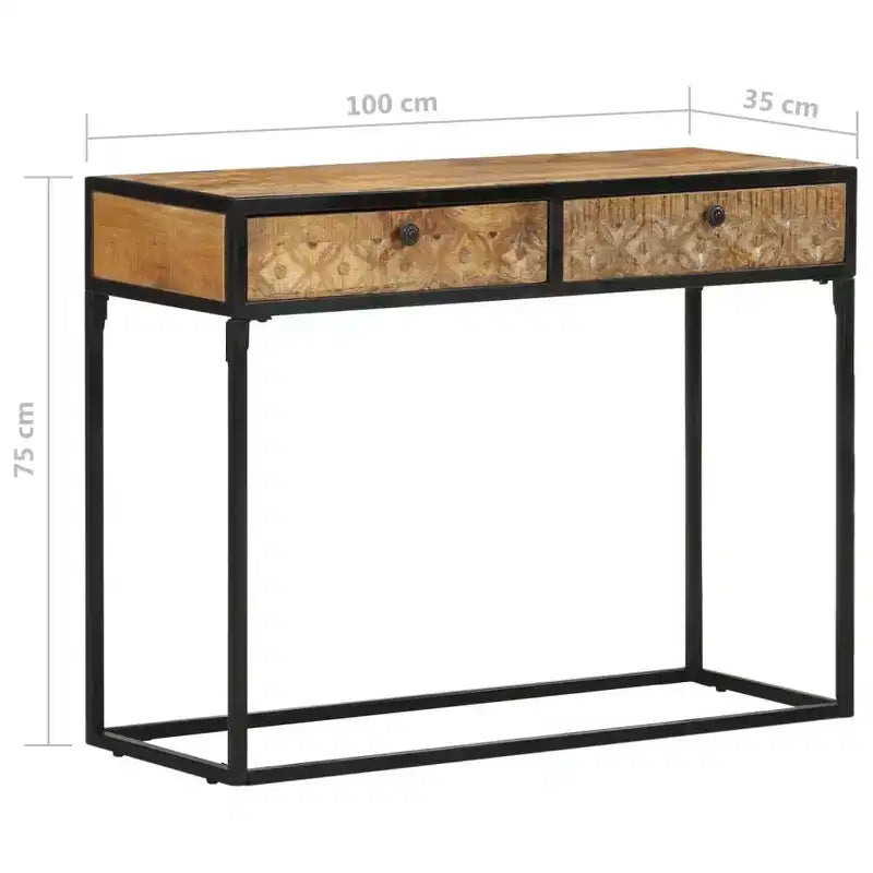 vidaXL Tavolo Consolle 100x35x75 cm in Legno Massello di Mango