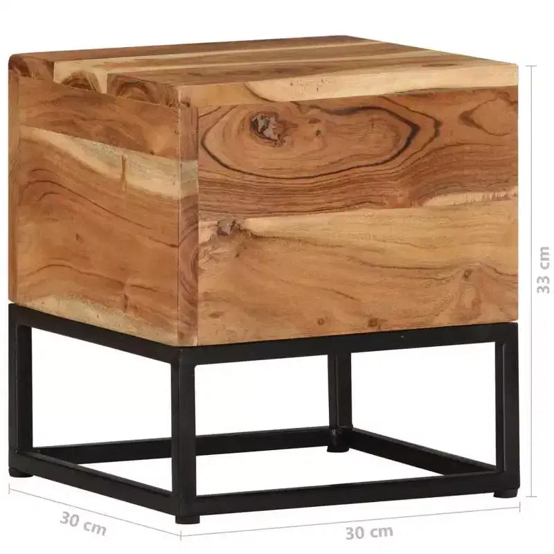 vidaXL Tavolino 30x30x33 cm Legno Massello di Acacia