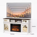 VINGLI Fireplace TV Stand with Sliding Mirrored Door for TVs up to 70, Entertainment Media Console with 23'' Electric Fireplace, White