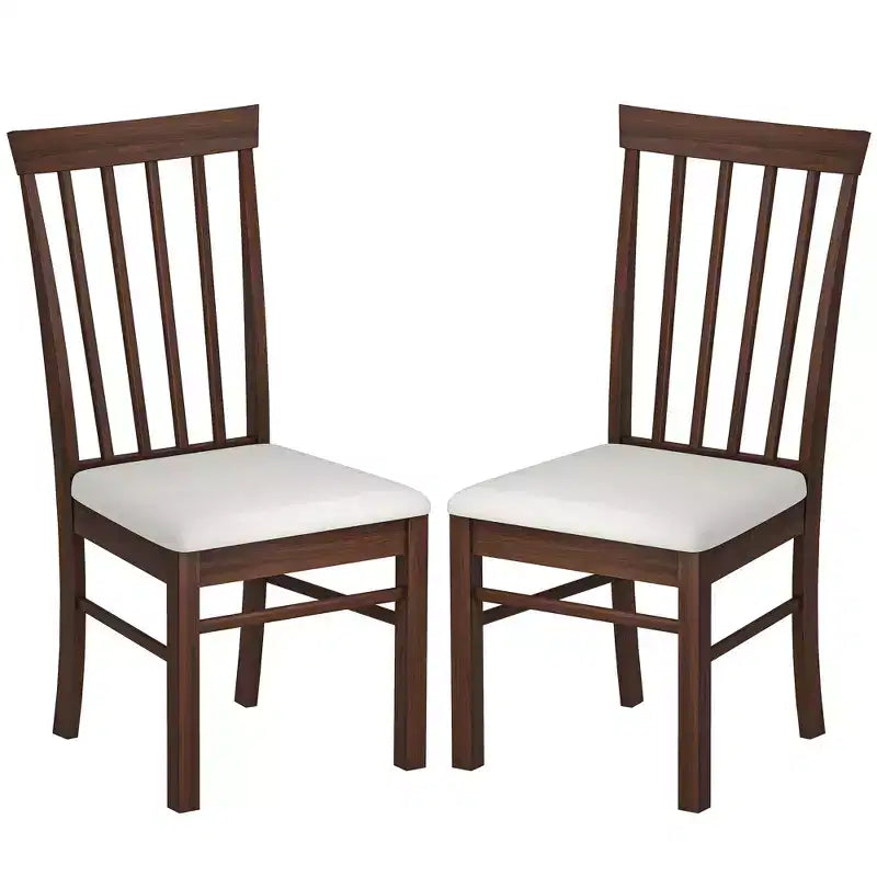 HOMCOM Set Sedie da Cucina in Legno con Telaio in Legno di Gomma, Sedie da Pranzo Imbottite Stile Rustico per Soggiorno, Sala da Pranzo