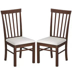 HOMCOM Set Sedie da Cucina in Legno con Telaio in Legno di Gomma, Sedie da Pranzo Imbottite Stile Rustico per Soggiorno, Sala da Pranzo