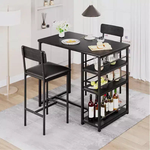 1 tavolo da pranzo e 2 sedie alte, set da pranzo bar, facile da montare, set da tavolo moderno e compatto per cucina, sala da pranzo, piccoli spazi, mobili per la casa