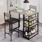 1 tavolo da pranzo e 2 sedie alte, set da pranzo bar, facile da montare, set da tavolo moderno e compatto per cucina, sala da pranzo, piccoli spazi, mobili per la casa