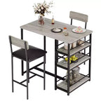 1 tavolo da pranzo e 2 sedie alte, set da pranzo bar, facile da montare, set da tavolo moderno e compatto per cucina, sala da pranzo, piccoli spazi, mobili per la casa