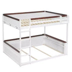 Letto a castello in legno Whisen Queen Size con ripiani portaoggetti, cassettiera, luce LED e stazione di ricarica USB