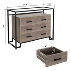 58 Mobile dispensa da cucina a 5 ripiani con ante in vetro e cassetto, ripiano per microonde e ruote bloccabili in legno