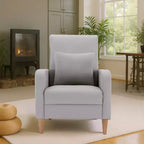 Poltrona in simil-montone con cuscino, moderna e comoda con schienale ergonomico e braccioli imbottiti
