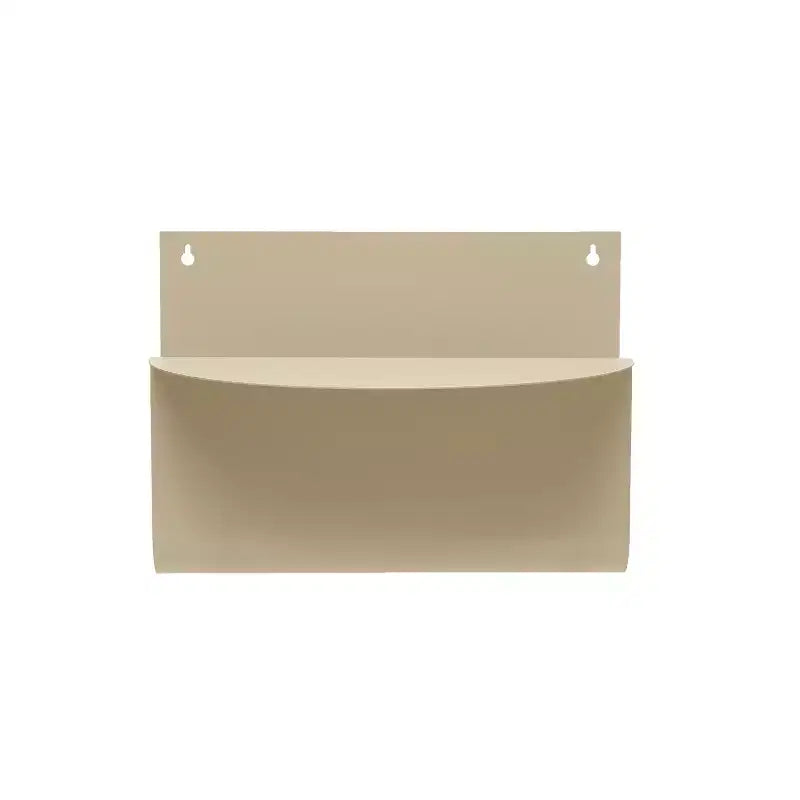 Storied Home Decorative Hanging Metal Wall Magazine Shelf, Cream