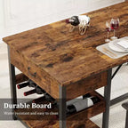 Set da pranzo CuisinSmart per 4, set da pranzo con 2 panche imbottite, set da sala da pranzo salvaspazio con cassetti portaoggetti e portabottiglie