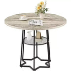 Tavolo da cucina rustico da 99 cm con 45 cm di spazio per riporre, base in metallo resistente, per cucina sala da pranzo