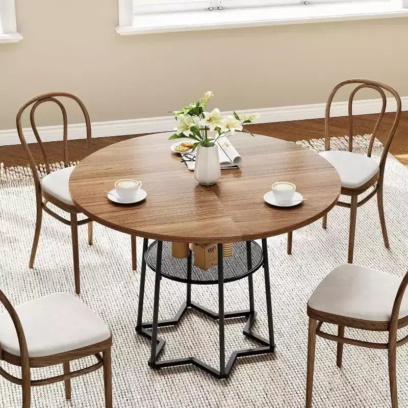 Tavolo da cucina rustico da 99 cm con 45 cm di spazio per riporre, base in metallo resistente, per cucina sala da pranzo