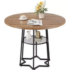 Tavolo da cucina rustico da 99 cm con 45 cm di spazio per riporre, base in metallo resistente, per cucina sala da pranzo