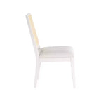 Meridian Furniture, Sedia da Pranzo Butterfly in Tessuto Strutturato di Lino Crema, Set da 2