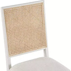 Meridian Furniture, Sedia da Pranzo Butterfly in Tessuto Strutturato di Lino Crema, Set da 2